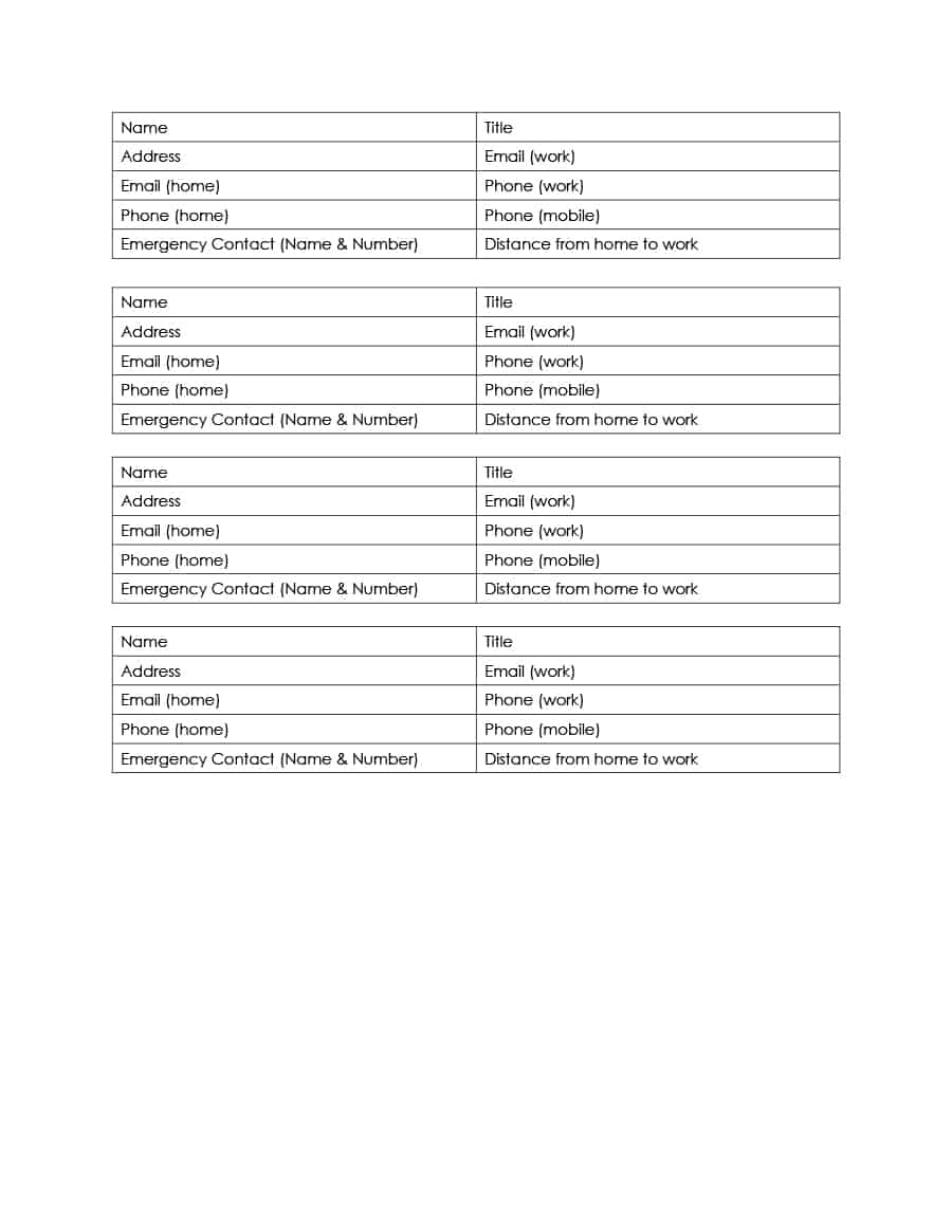 40 Phone &amp;amp; Email Contact List Templates [Word, Excel] ᐅ Template Lab - Free Printable Contact List