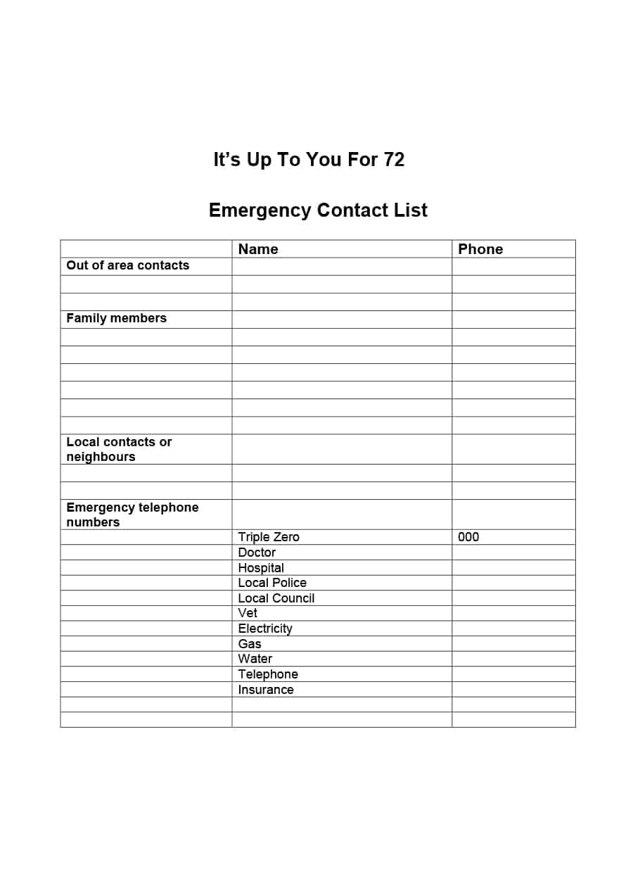 40 Phone &amp;amp; Email Contact List Templates [Word, Excel] ᐅ Template Lab - Free Printable Contact List