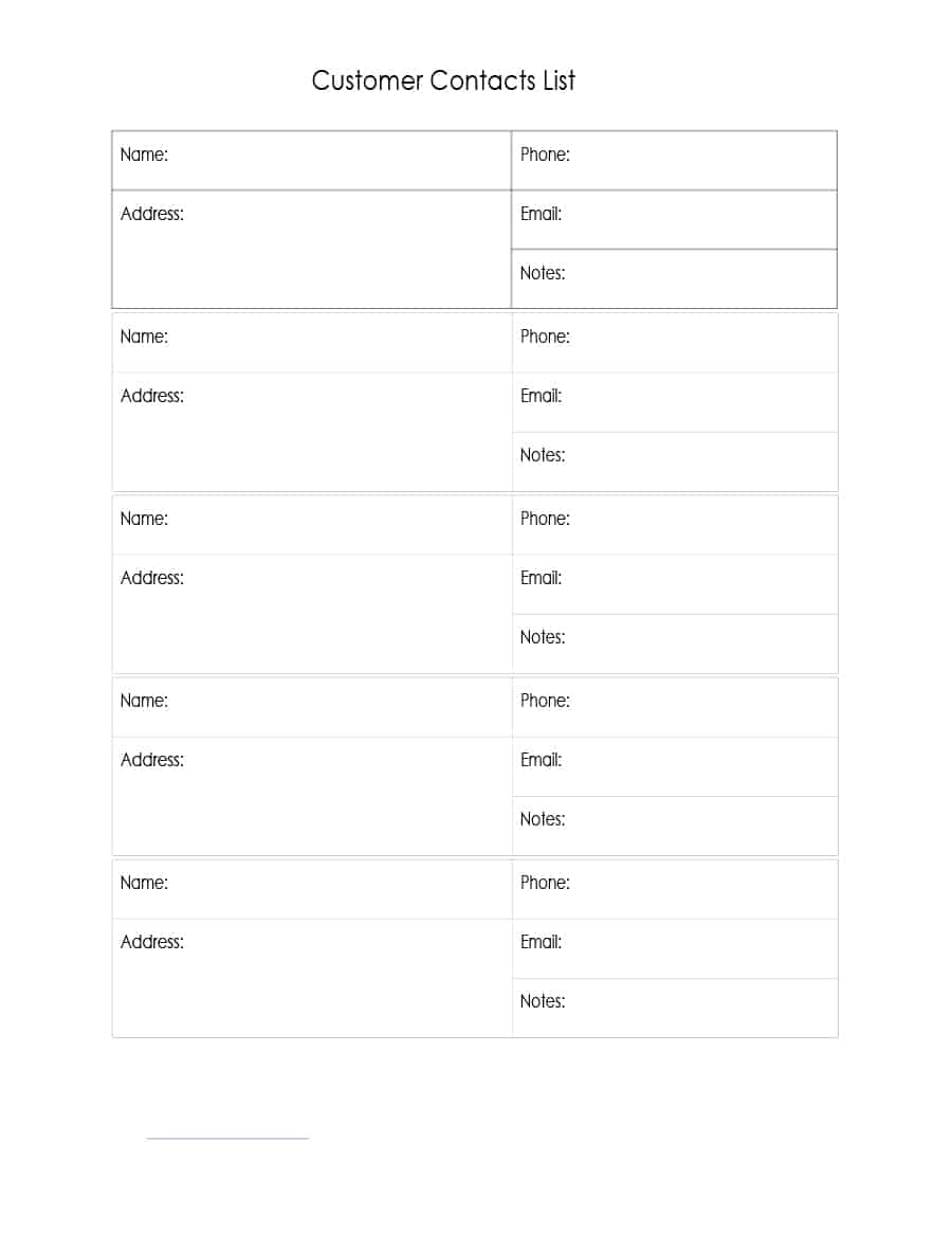 40 Phone &amp;amp; Email Contact List Templates [Word, Excel] ᐅ Template Lab - Free Printable Contact List