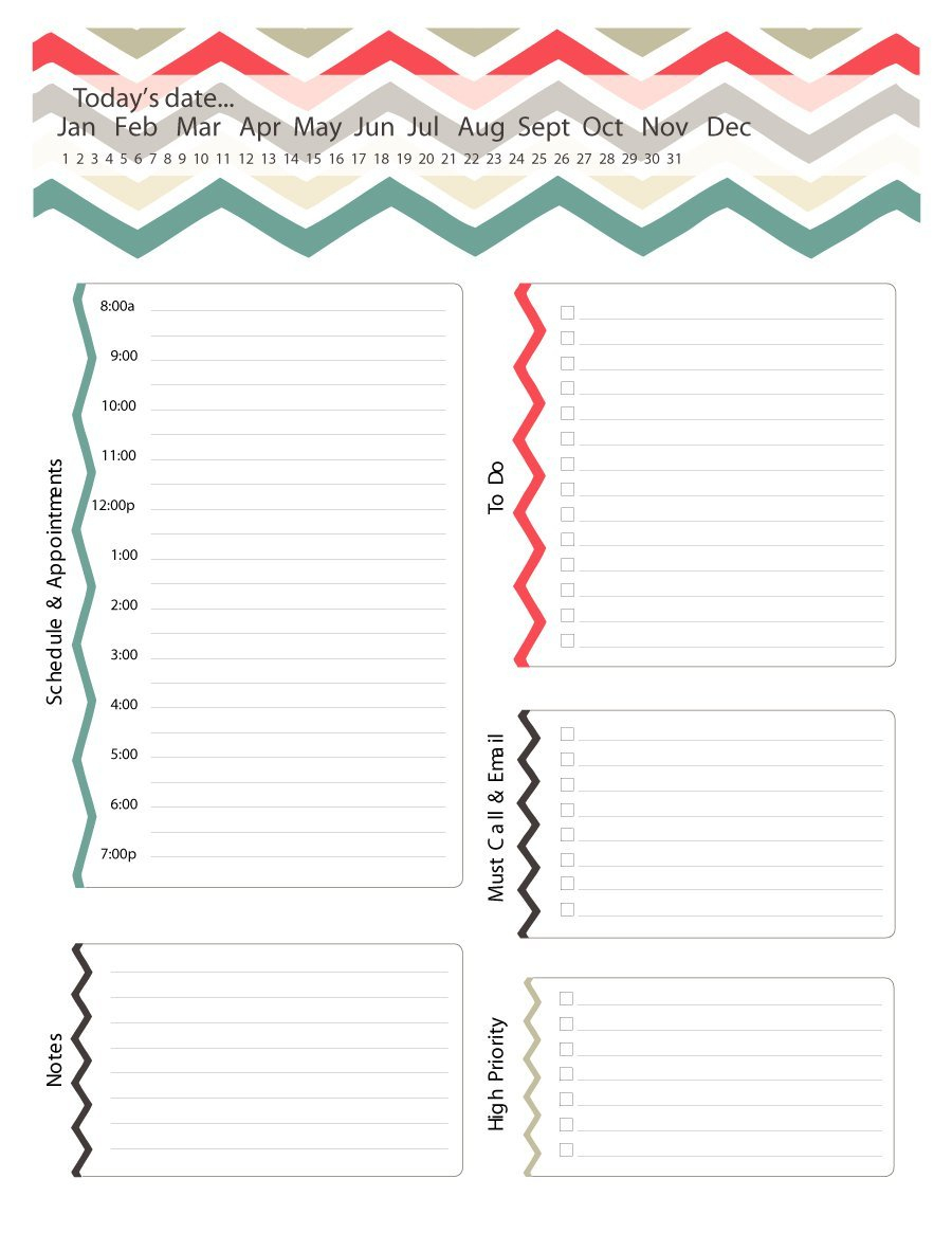 40+ Printable Daily Planner Templates (Free) - Template Lab - Free Printable Daily Schedule Chart