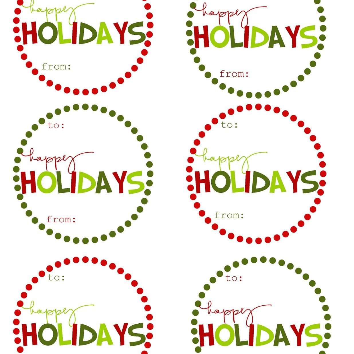 40 Sets Of Free Printable Christmas Gift Tags - Free Printable Holiday Labels