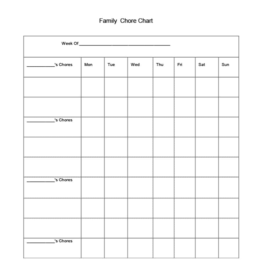 43 Free Chore Chart Templates For Kids - Template Lab - Free Editable Printable Chore Charts