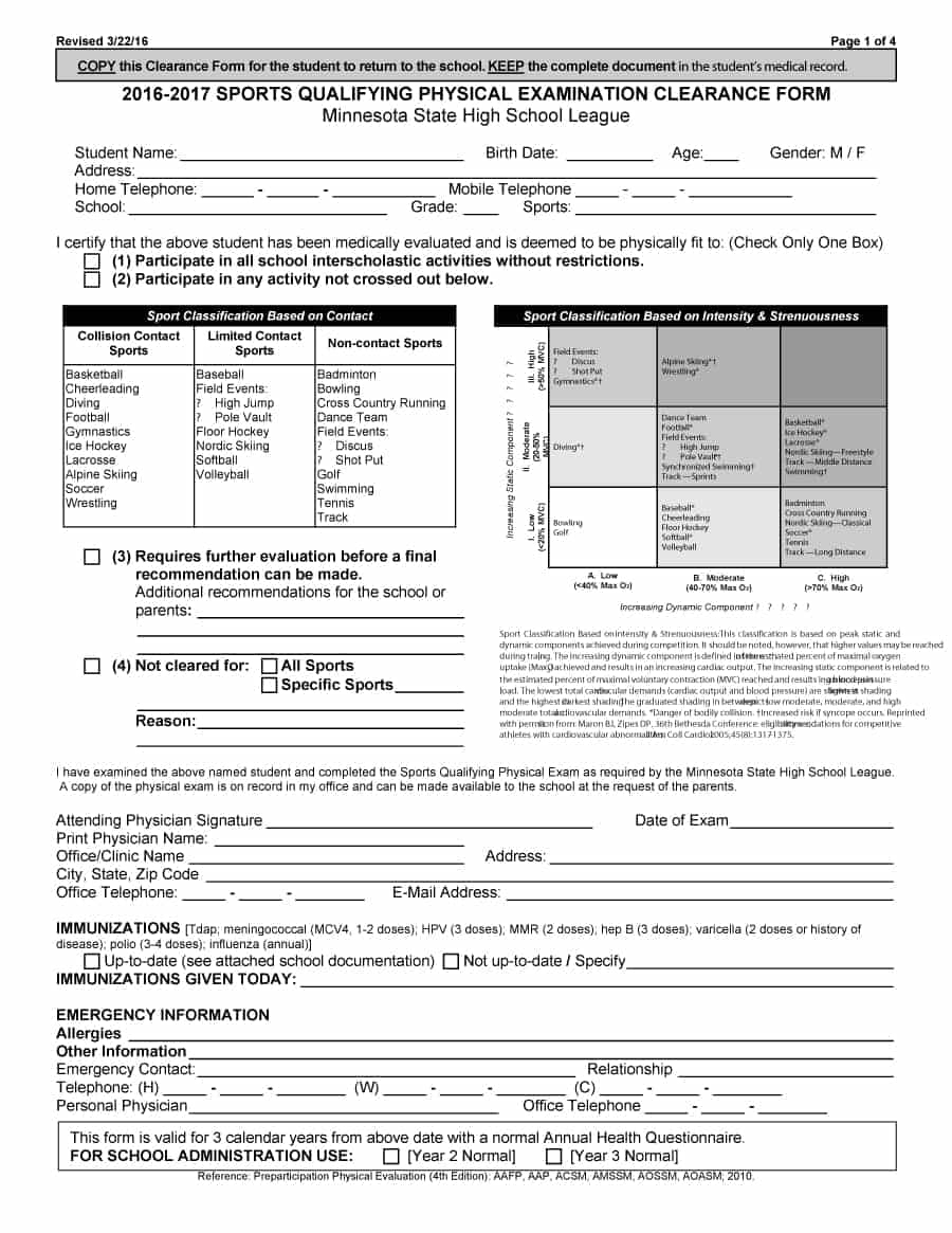 Adult Physical Forms 5 Free Documents In Pdf Free Printable Physical Exam Forms Free 6122