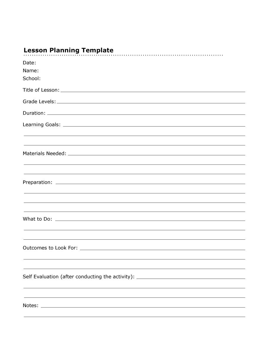 44 Free Lesson Plan Templates [Common Core, Preschool, Weekly] - Free Printable Lesson Plan Template