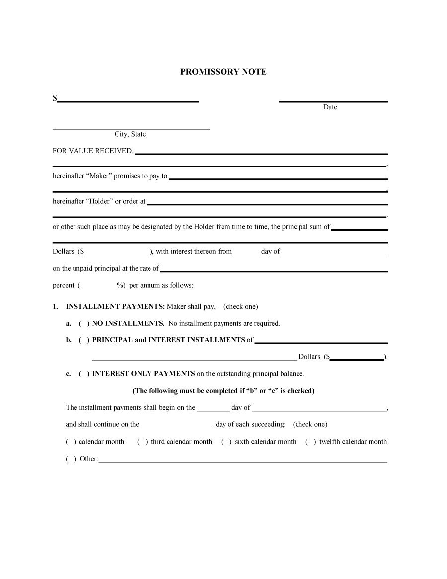 45 Free Promissory Note Templates &amp;amp; Forms [Word &amp;amp; Pdf] - Template Lab - Free Printable Promissory Note Contract