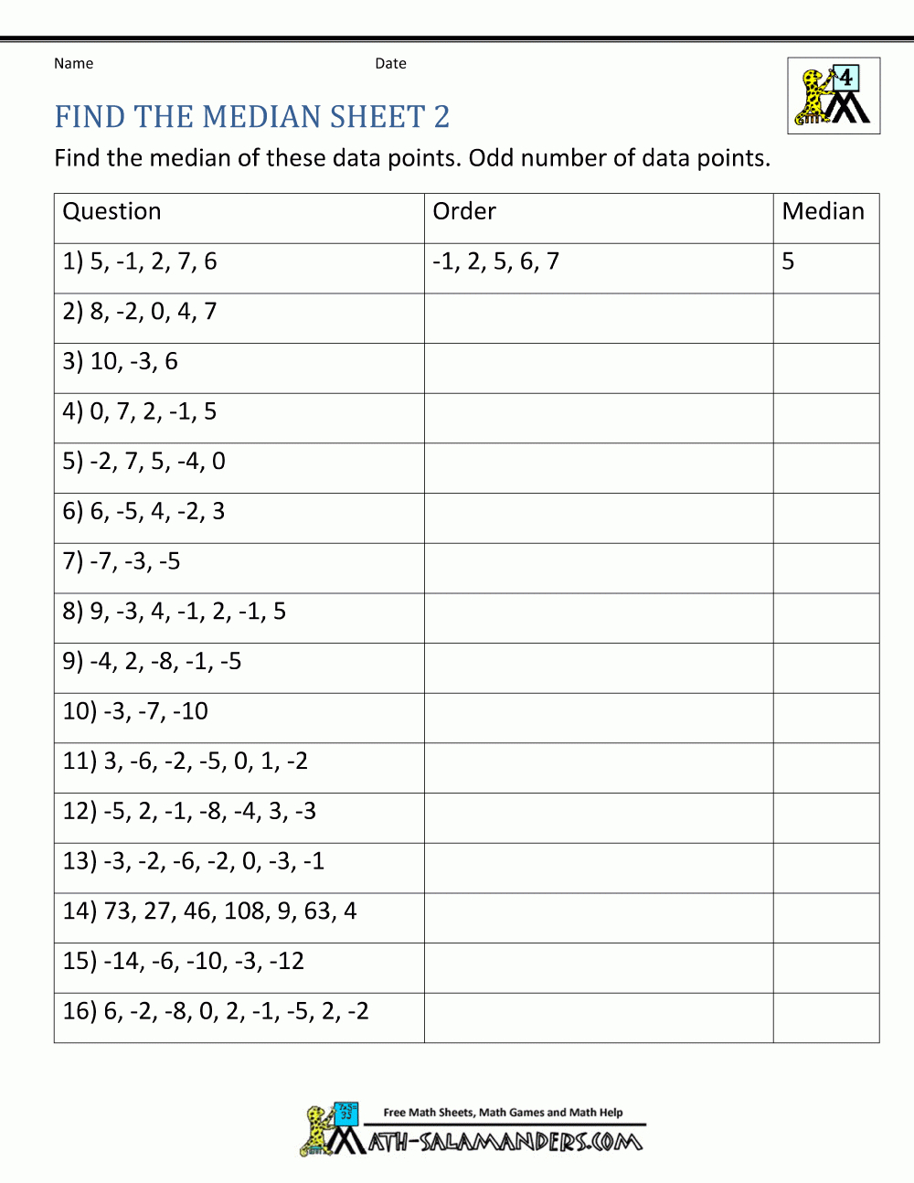 4Th Grade Statistics Worksheets Find The Median 2 | Byrdie Girl - Free Printable Statistics Worksheets