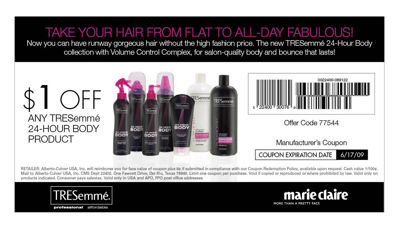 $5 2 Tresemme Printable – Jowo - Free Printable Tresemme Coupons