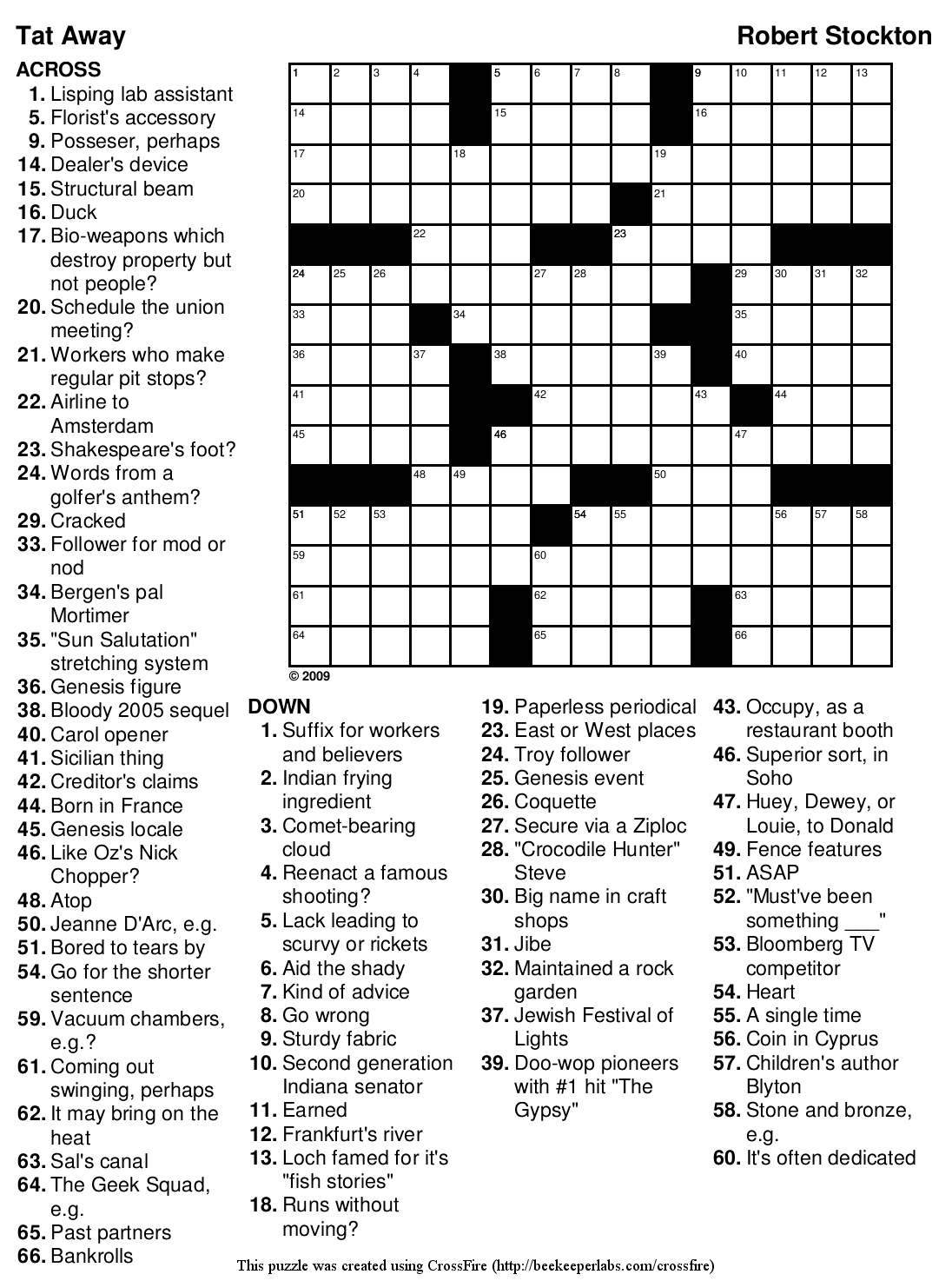 Free Printable Crossword Puzzles Medium Difficulty