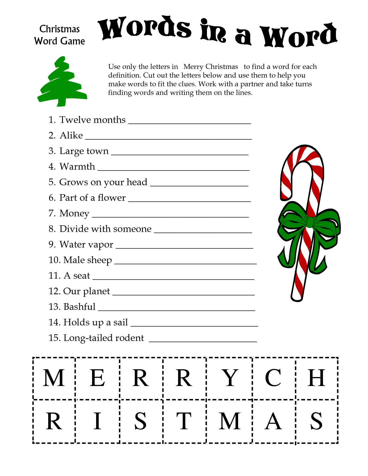 5 Images Of Free Printable Christmas Word Games | Printablee - Free Printable Picture Dictionary For Kids