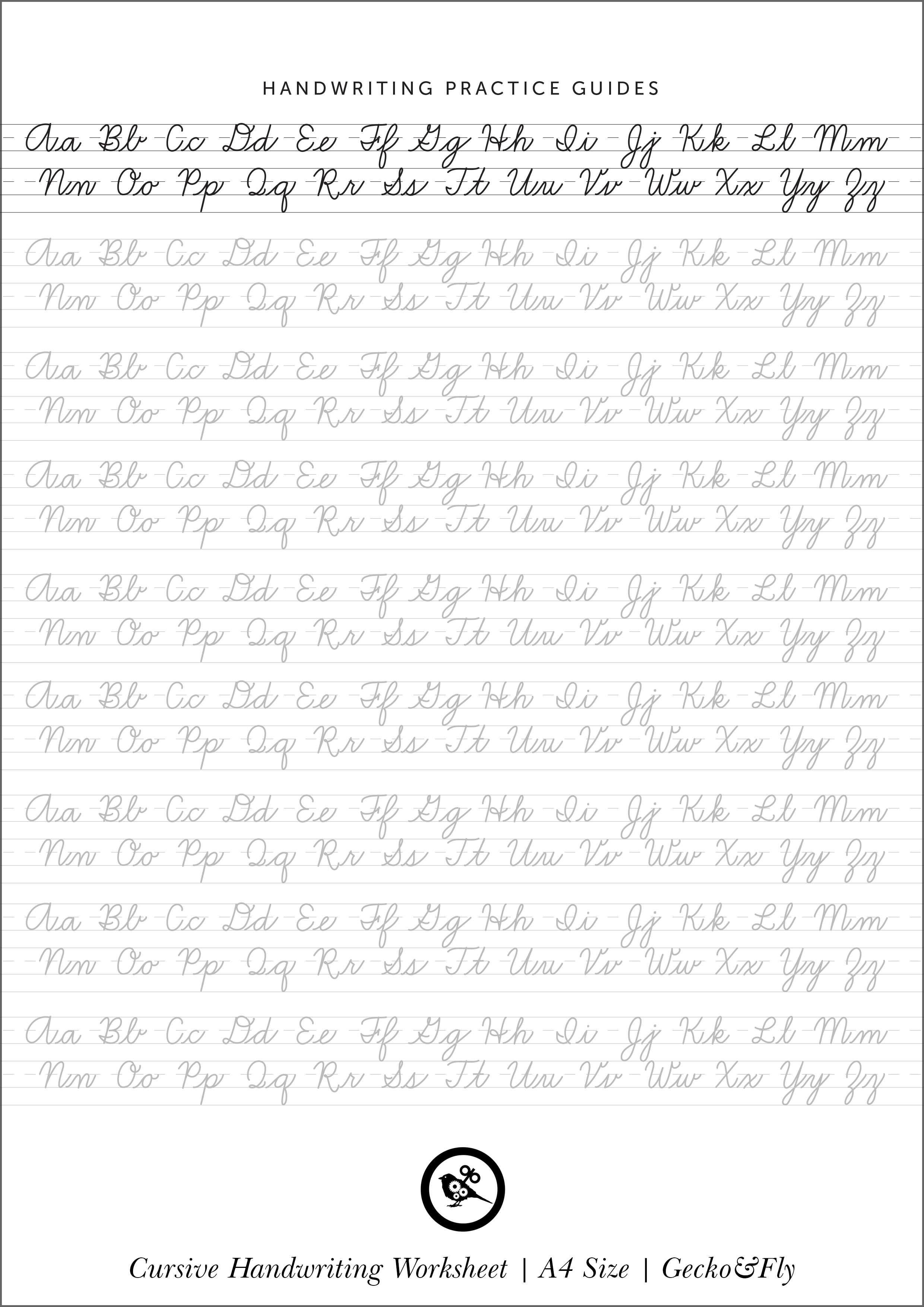 5 Printable Cursive Handwriting Worksheets For Beautiful Penmanship - Free Printable Cursive Handwriting Worksheets