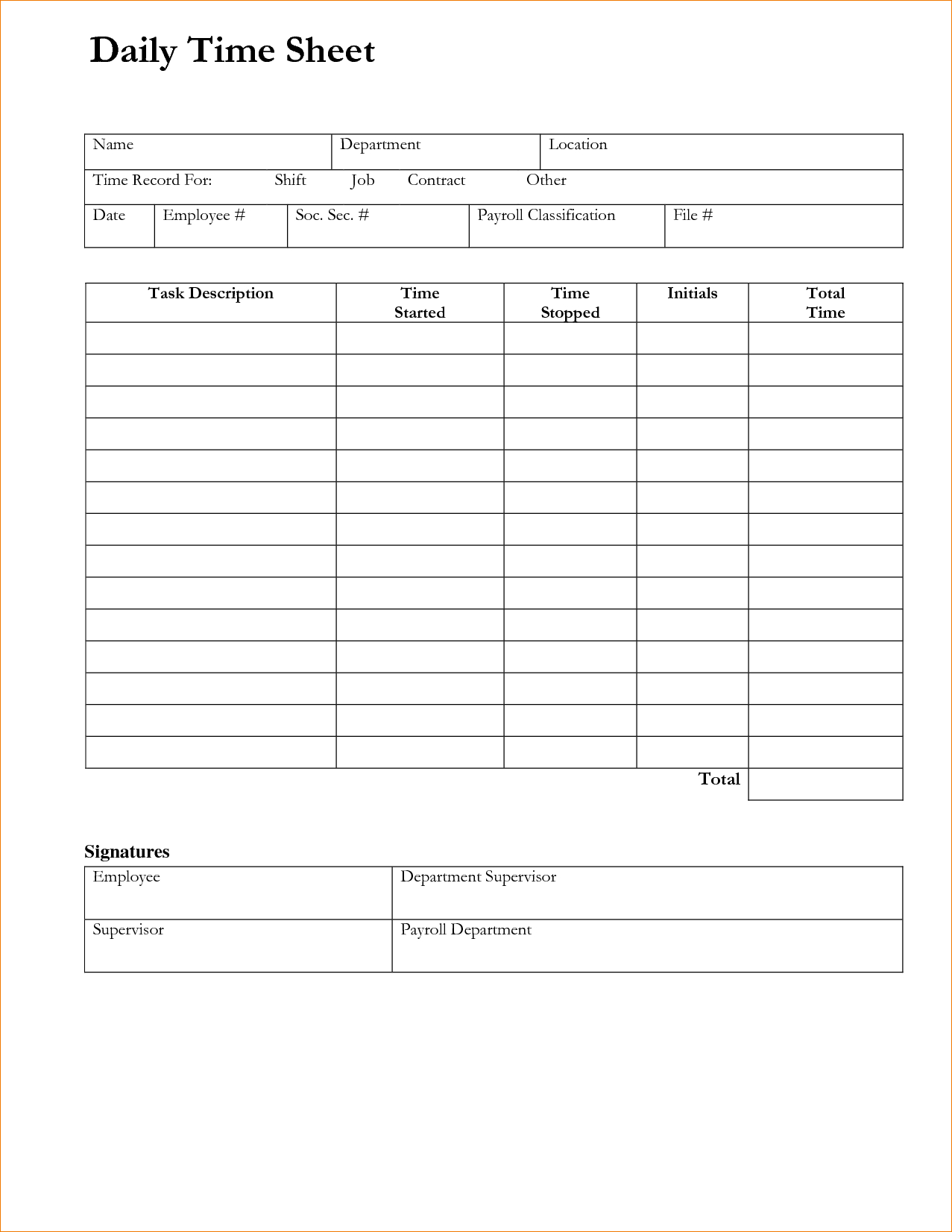 6+ Free Printable Time Sheets | Timeline Template - Free Printable Blank Time Sheets