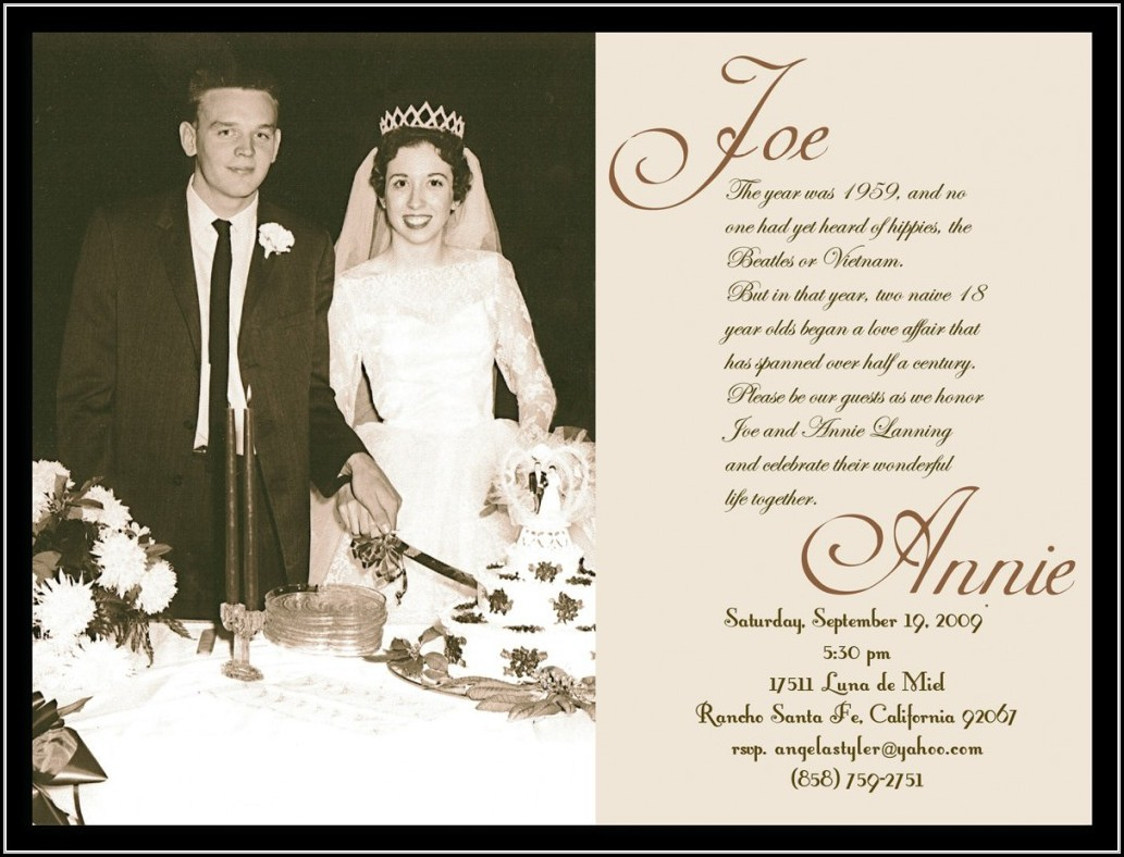 60Th Wedding Anniversary Invitations Free Templates - Template 1 - Free Printable 60Th Wedding Anniversary Invitations