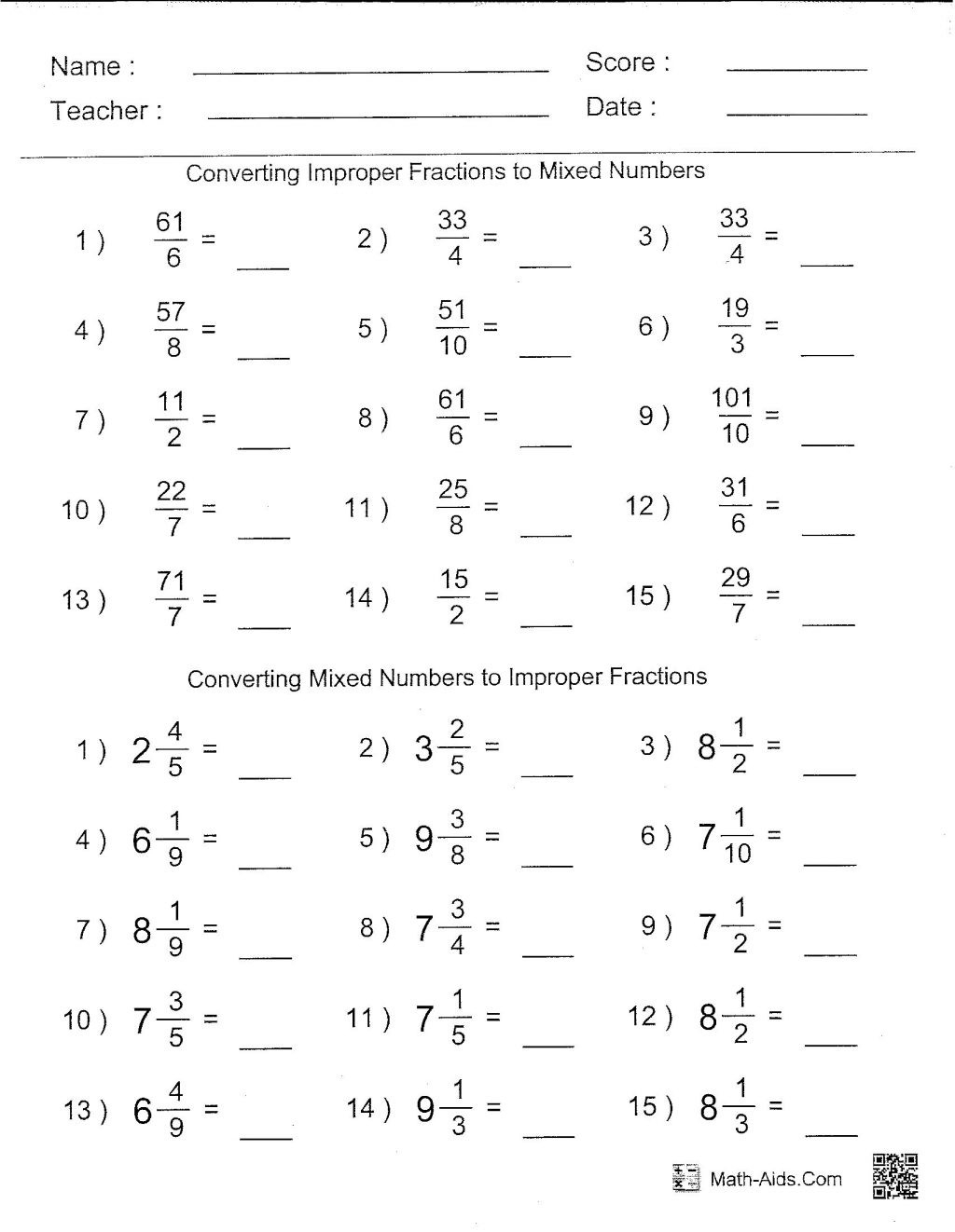 6Th Grade Math Worksheets Fractions – Worksheet Template - Free Printable Math Worksheets For 6Th Grade