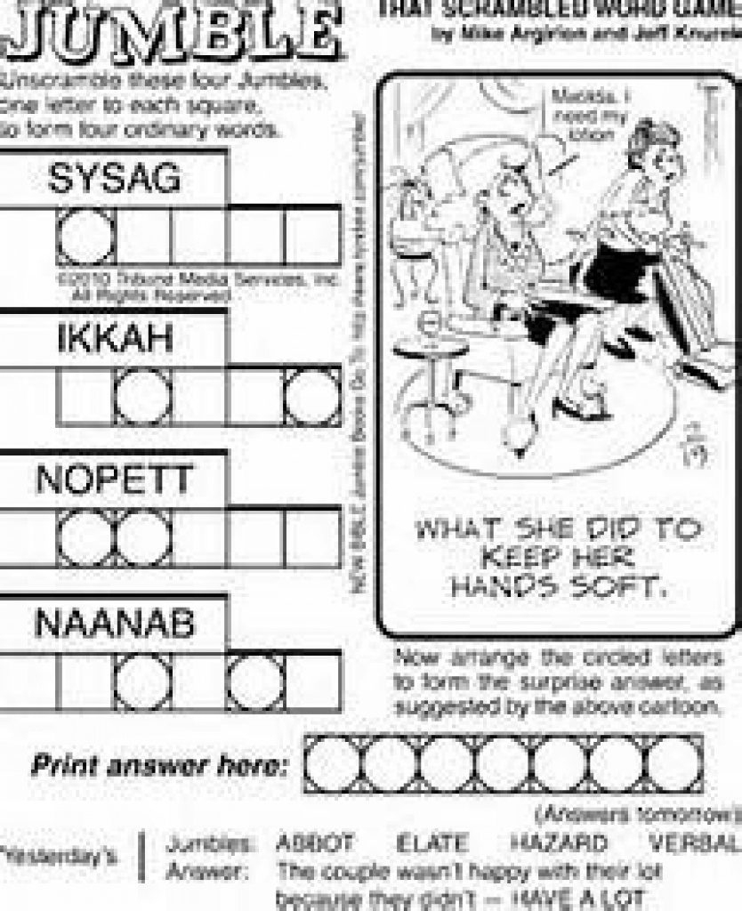 8 Best Jumble Puzzles Images On Pinterest | Crossword Puzzles, Free - Free Printable Word Jumble Puzzles For Adults