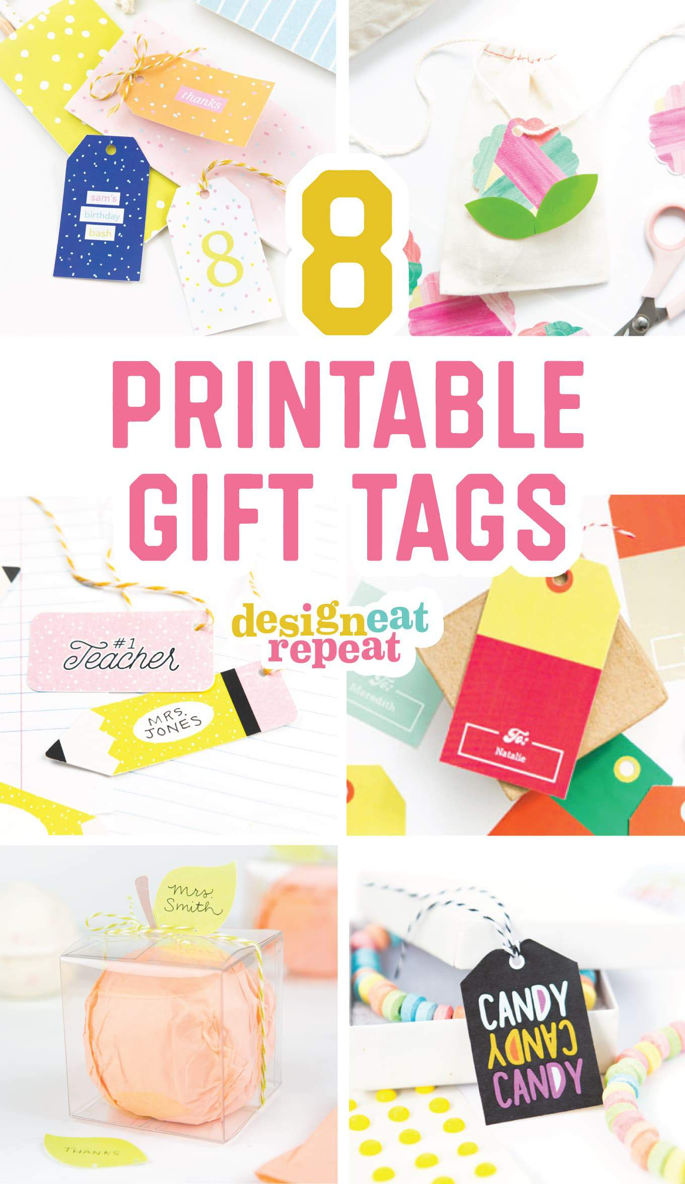 8 Colorful &amp;amp; Free Printable Gift Tags For Any Occasion! - Free Printable Gift Bag Tags