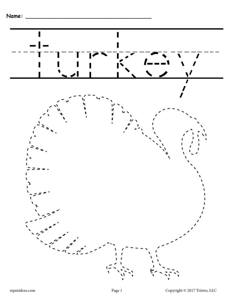 8 Free Printable Thanksgiving Tracing Worksheets &amp;amp; Handwriting - Free Printable Thanksgiving Worksheets