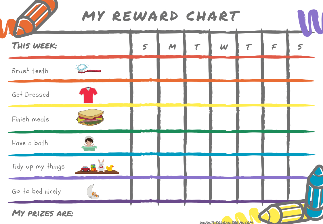 8 Of The Best Free Printable Kids Chore Charts ~ The Organizer Uk - Free Printable Charts For Kids