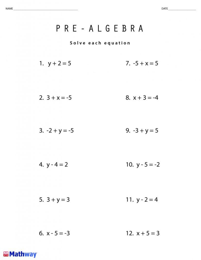 8Th Grade Pre Algebra Worksheet Grade Math Worksheets 8Th Grade Pics - Free Printable 8Th Grade Algebra Worksheets