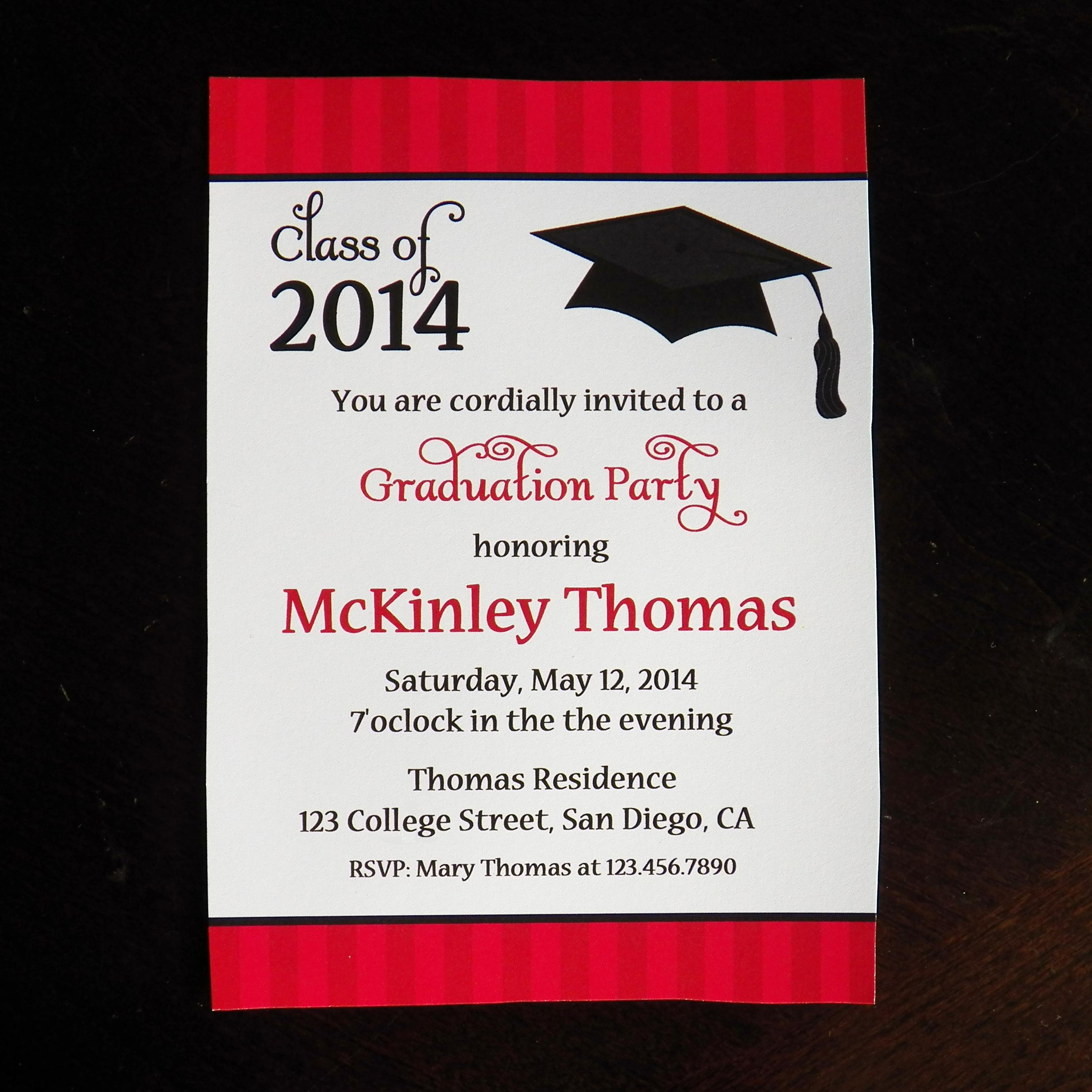 99+ Graduation Party Invitation Sayings Funny High School Graduation - Free Printable Graduation Party Invitations 2014