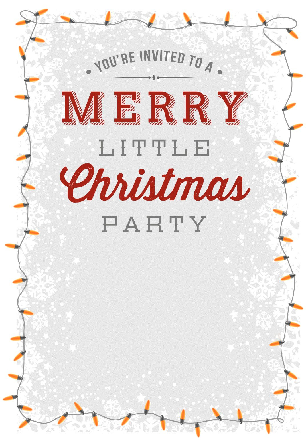 A Merry Little Party - Free Printable Christmas Invitation Template - Free Printable Christmas Party Invitations