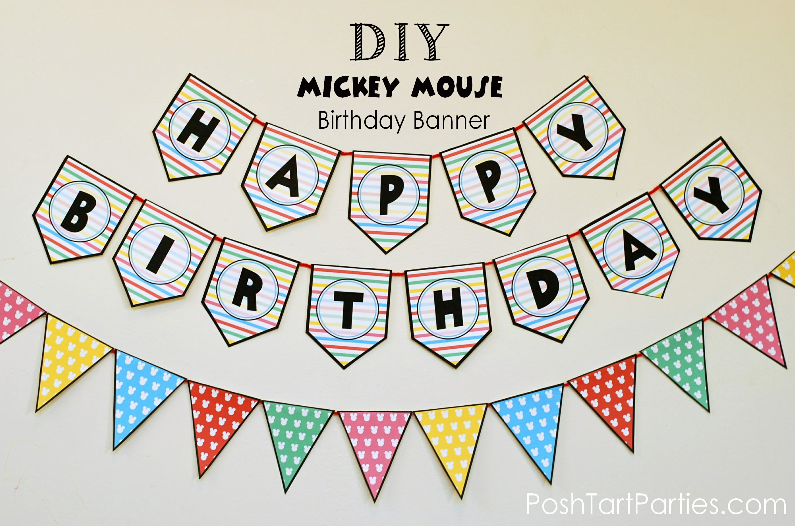 A Mickey And Minnie Mouse Party – Free Printable Happy Birthday - Free Printable Minnie Mouse Birthday Banner
