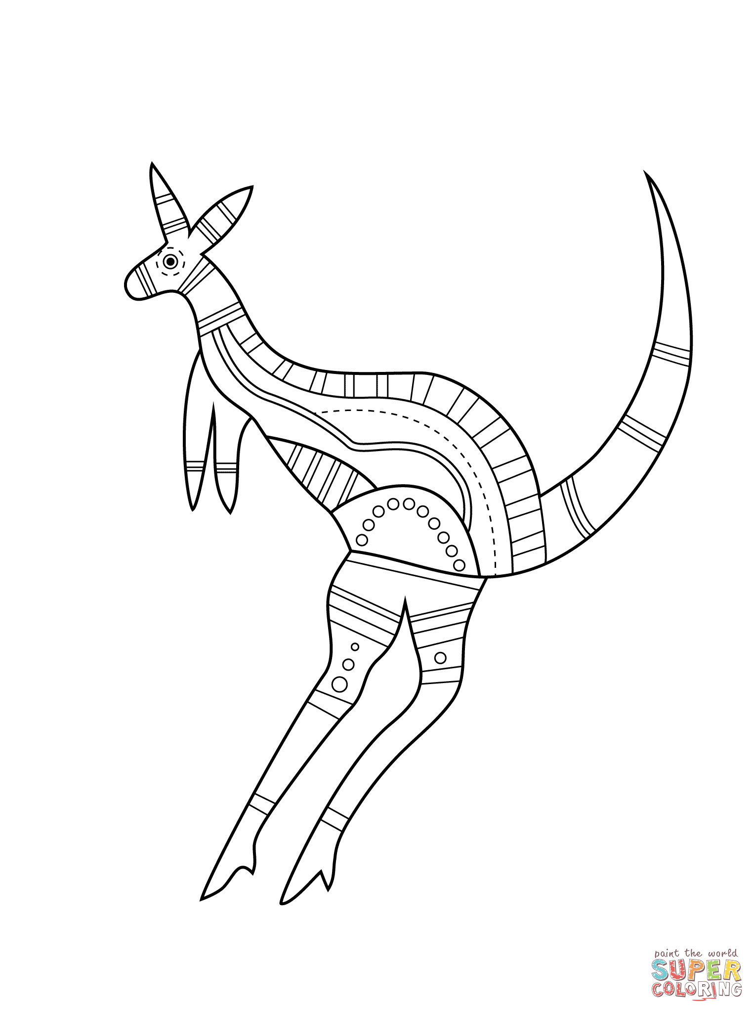 Aboriginal Kangaroo Coloring Page | Free Printable Coloring Pages - Free Printable Aboriginal Colouring Pages