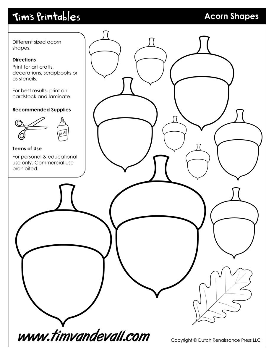 Acorn Templates / Acorn Shapes | Preschool: Fall | Pinterest | Fall - Acorn Template Free Printable