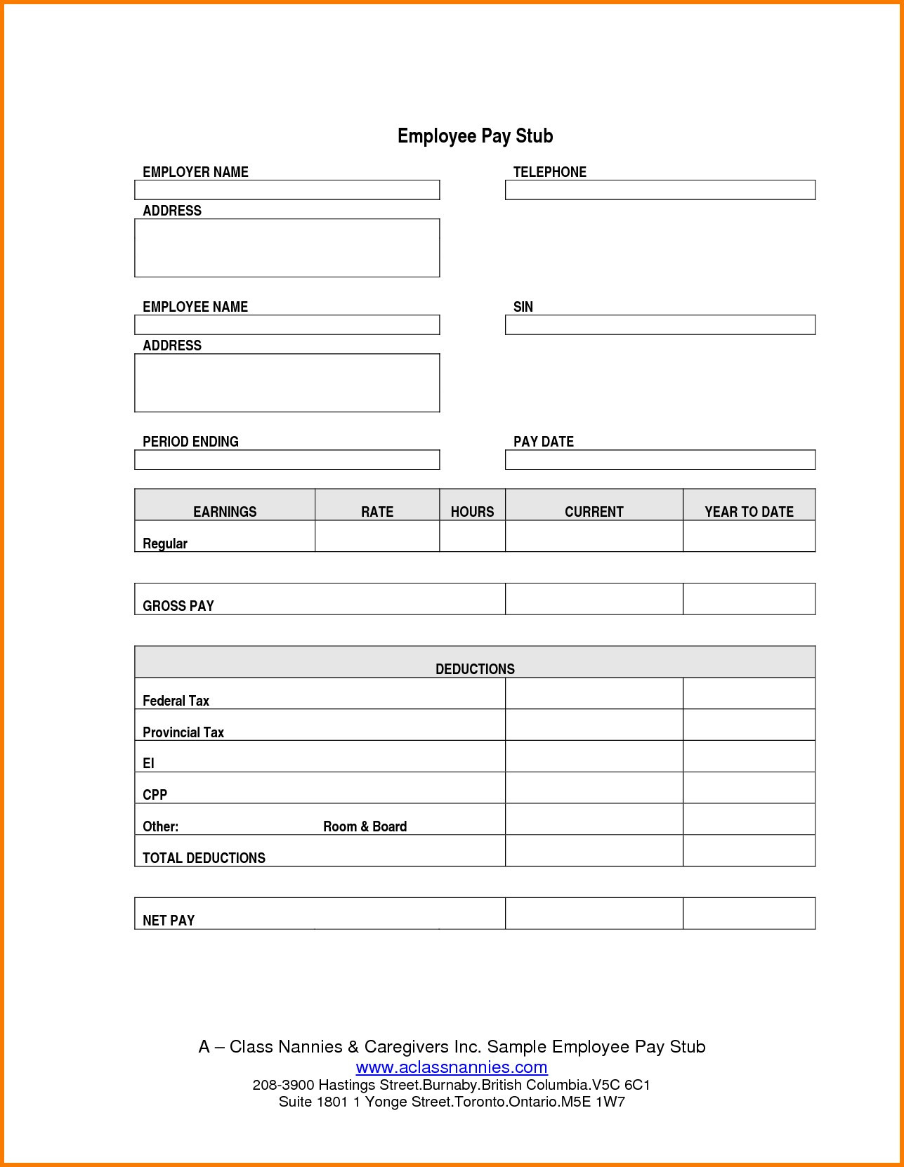 Adp Paystub Template Payroll Sheet Editable Free Printable Check - Free Printable Blank Check Stubs