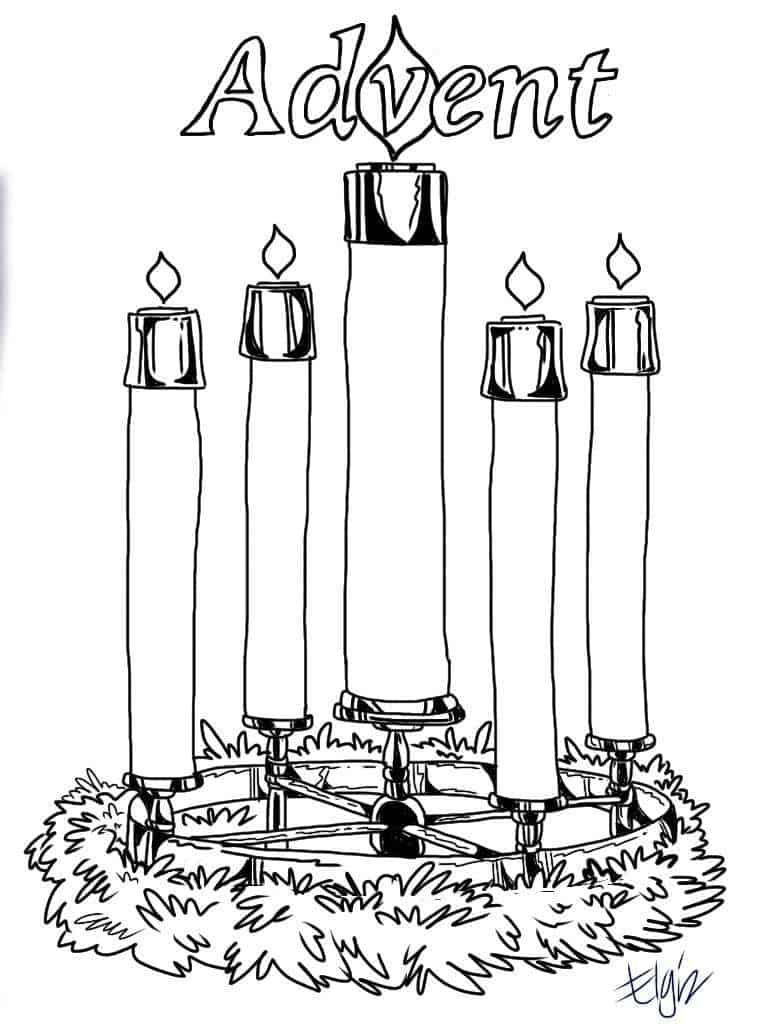 Advent Candles Coloring Pages - Free Printable Advent Wreath