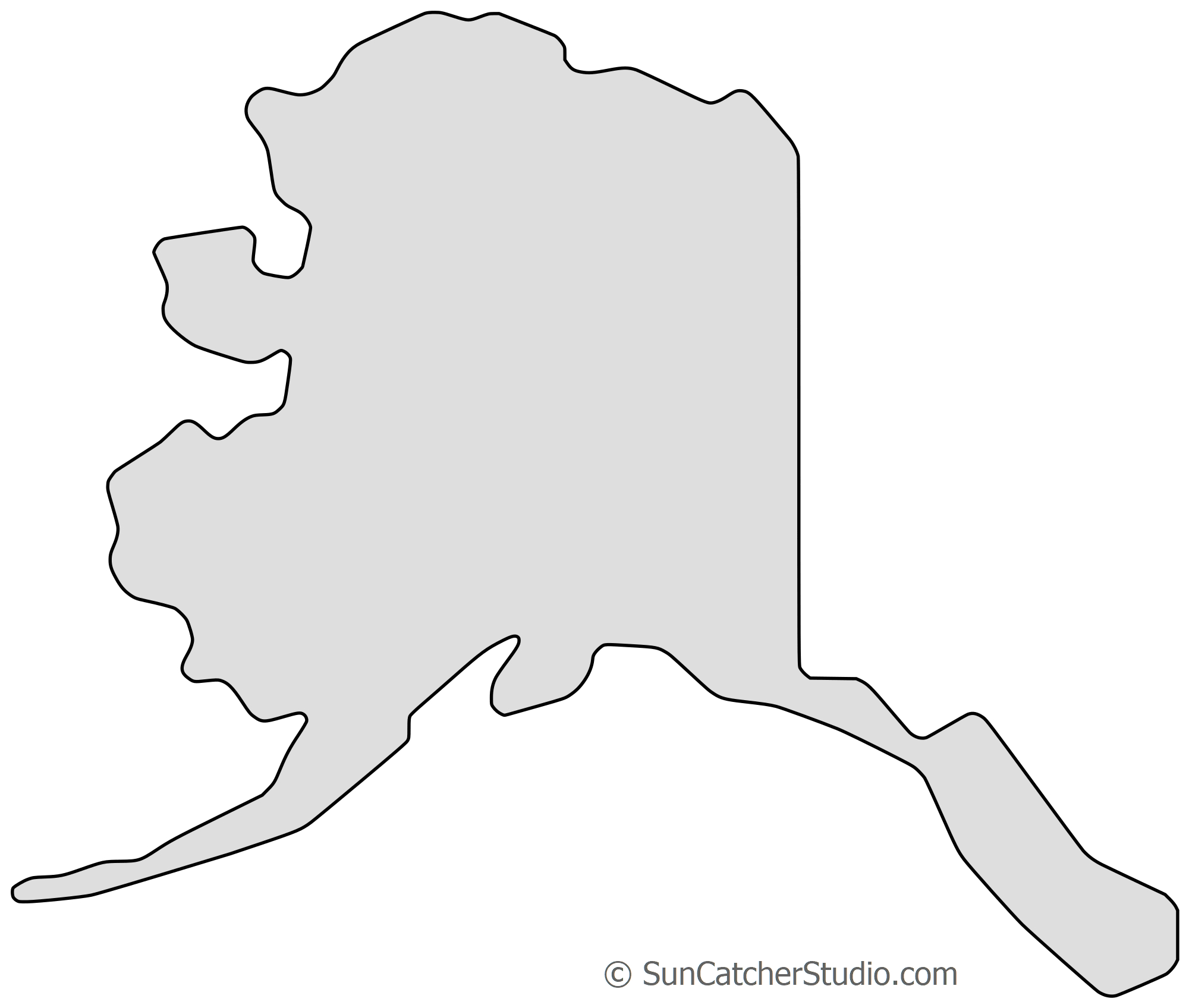 Alaska - Map Outline, Printable State, Shape, Stencil, Pattern - Free Printable Pictures Of Alaska