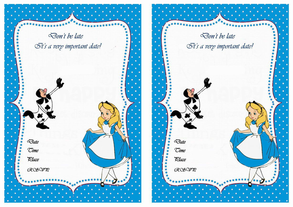 Alice In Wonderland Free Printable Birthday Party Invitations - Mad Hatter Tea Party Invitations Free Printable