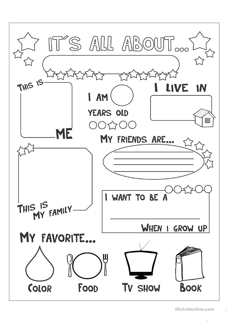 All About Me Worksheet - Free Esl Printable Worksheets Madeteachers - Free Printable All About Me Worksheet