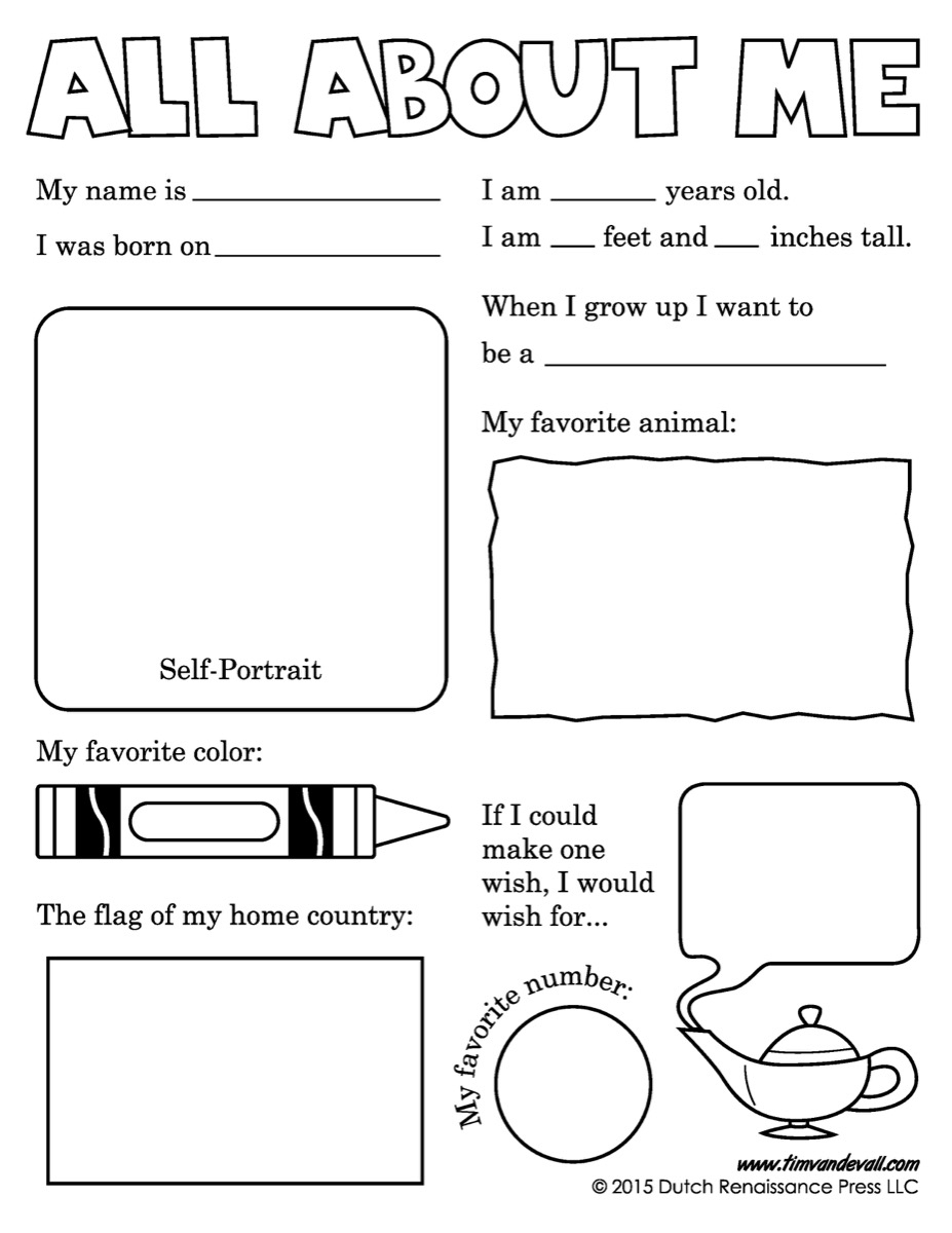 All About Me Worksheet - Tim&amp;#039;s Printables - Free Printable All About Me Worksheet