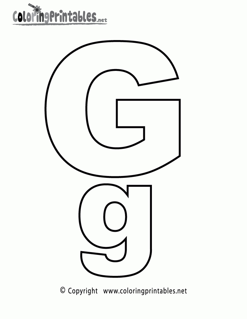 Alphabet Letter G Coloring Page - A Free English Coloring Printable - Free Printable Letter G Coloring Pages