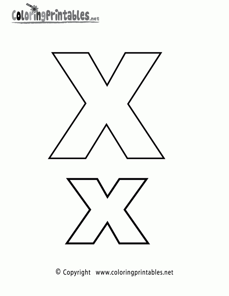 Alphabet Letter X Coloring Page - A Free English Coloring Printable - Free Printable Alphabet Coloring Pages