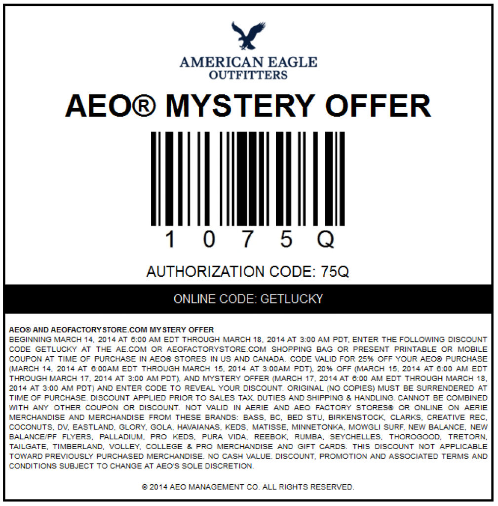 American Eagle Coupons 2015 (1) With Regard To Free Printable - Free Printable American Eagle Coupons