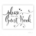 Andaz Press Wedding Ceremony And Reception Party Signs – Bride   Please Sign Our Guestbook Free Printable
