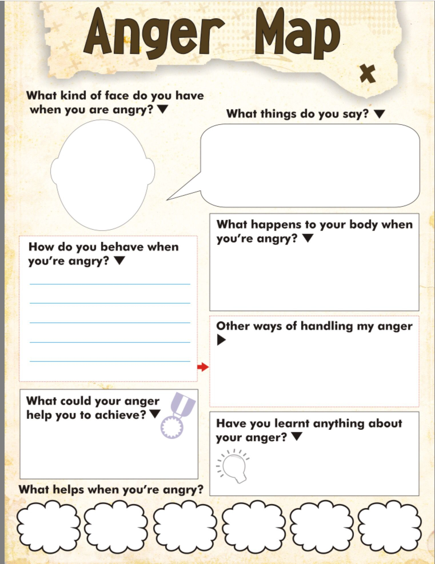 Anger Map Kids Worksheet Free Printable | Tools For Therapy X - Free Printable Anger Management Activities