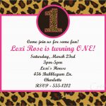 Animal Print Birthday Party Invitations Leopard Print 1St Birthday   Free Printable Cheetah Birthday Invitations