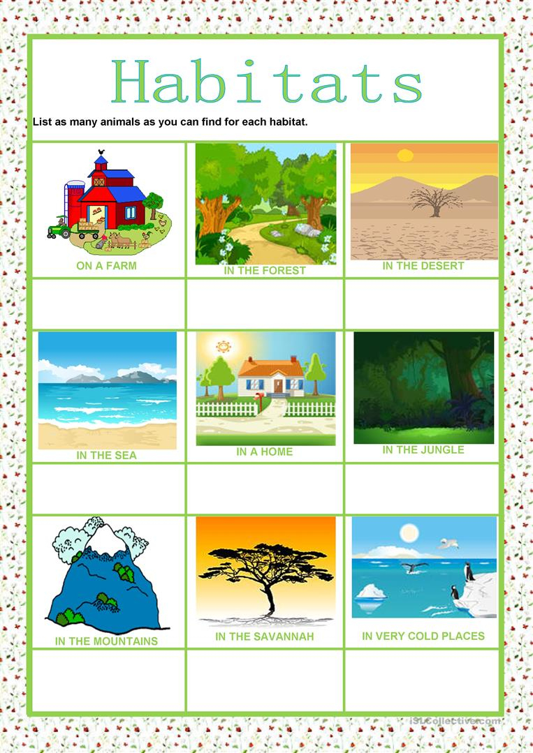 Animals - Habitats Worksheet - Free Esl Printable Worksheets Made - Free Printable Worksheets Animal Habitats