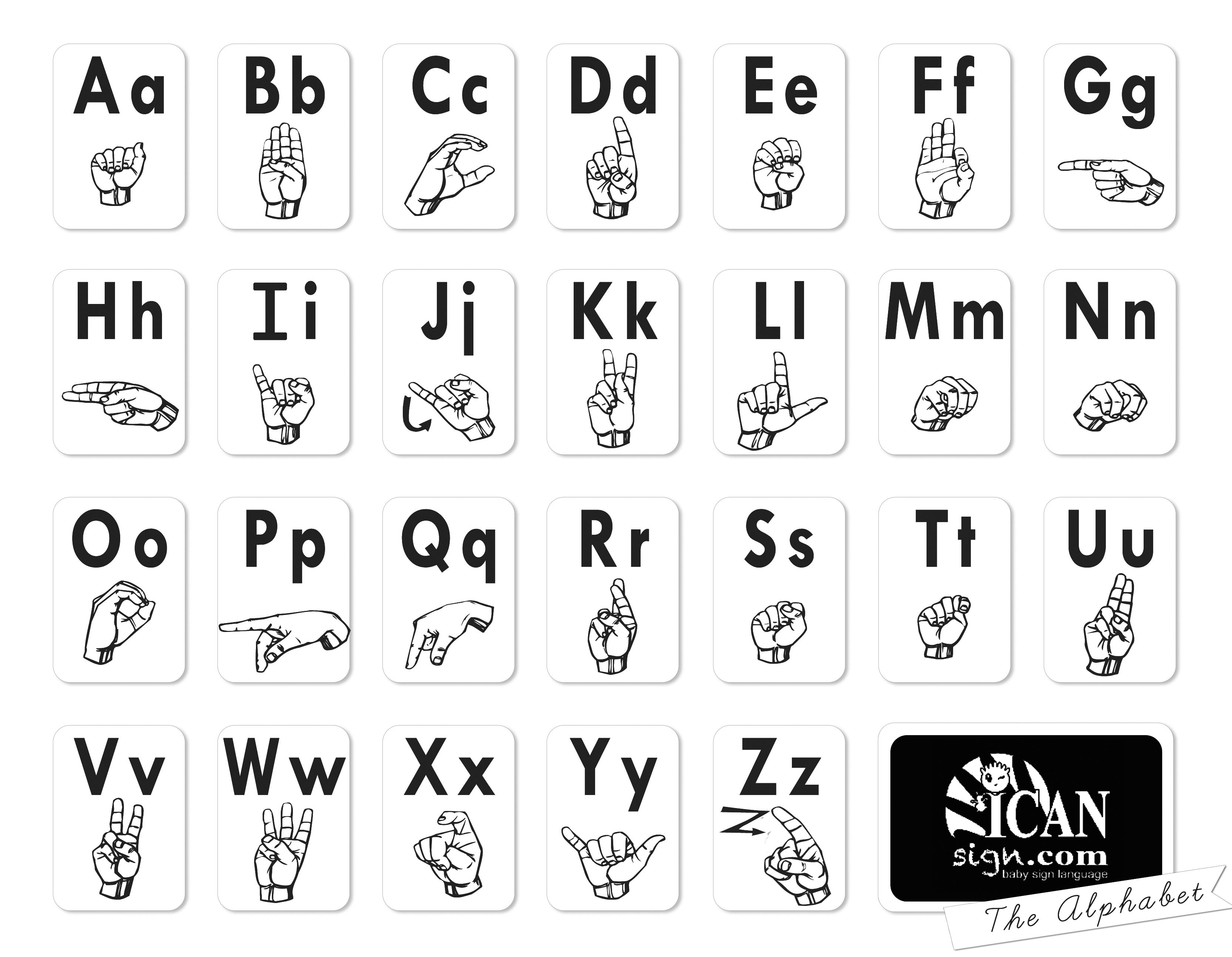 Asl Alphabet Chart - Printer Friendly | Classroom Makeover - Sign Language Flash Cards Free Printable