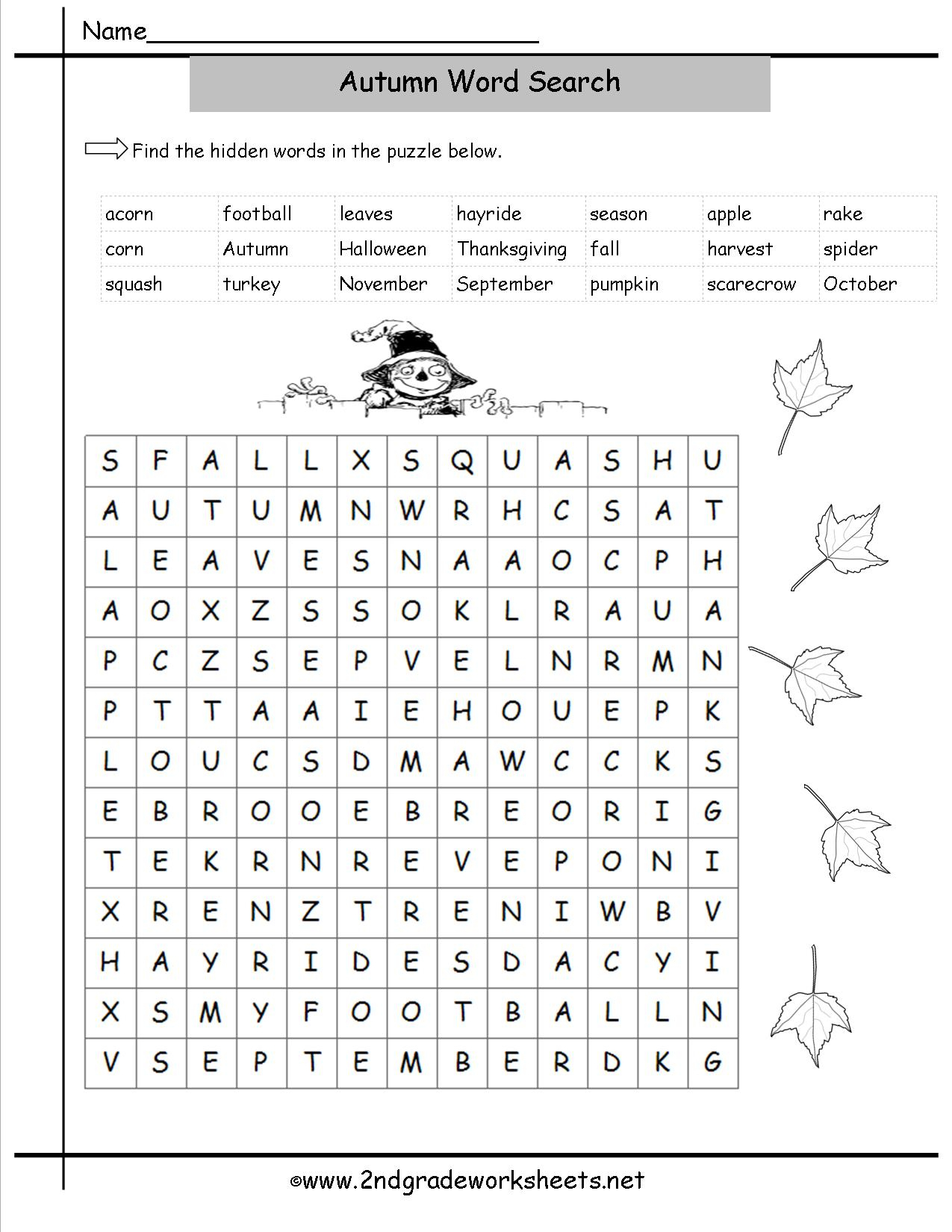 Autumn Theme Worksheets And Printouts. - Free Printable Autumn Worksheets