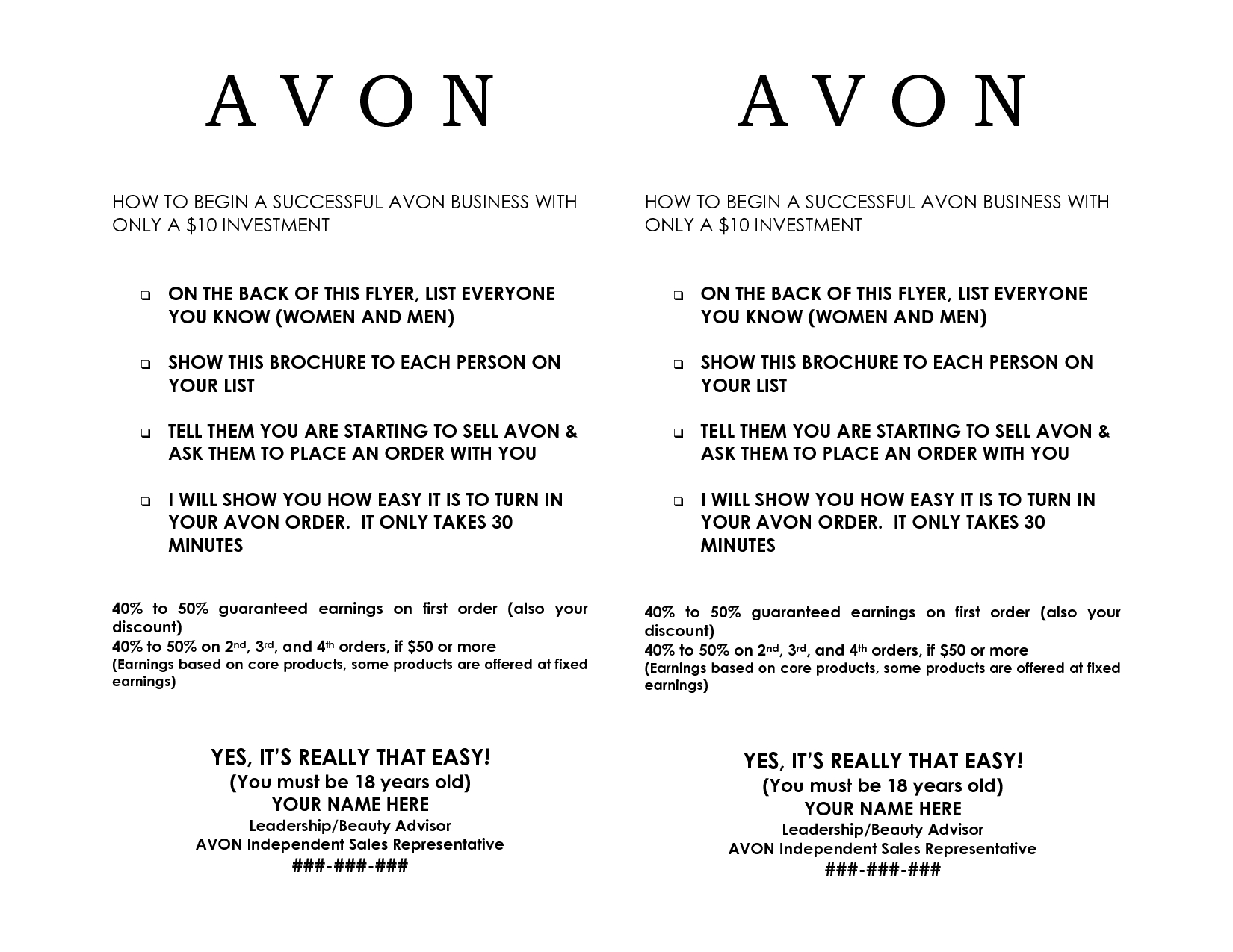 Free Printable Avon Flyers - Free Printable