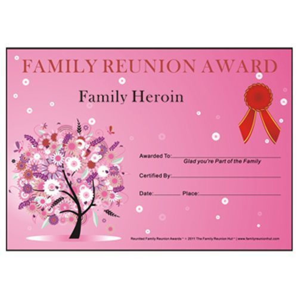 Award Certificates Archives - Family Reunion Hut - Reunion Basics - Free Printable Family Reunion Awards