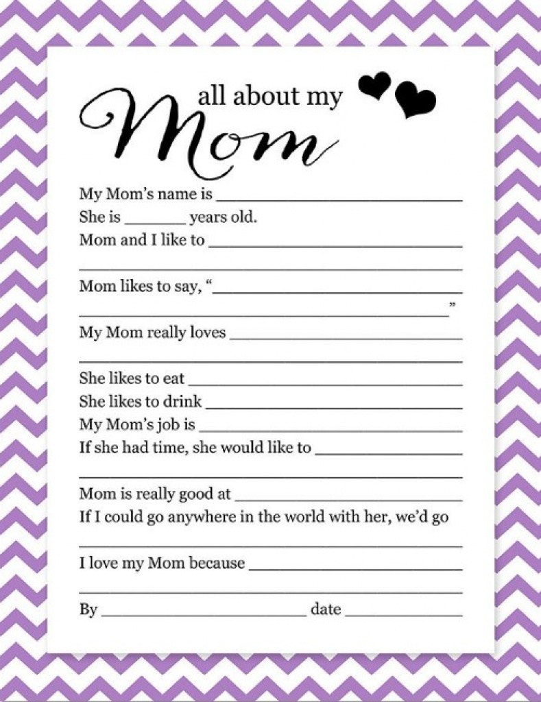 Awesome Mors Day Project Free Printable All About My Mom - Free Printable Mother&amp;#039;s Day Questionnaire