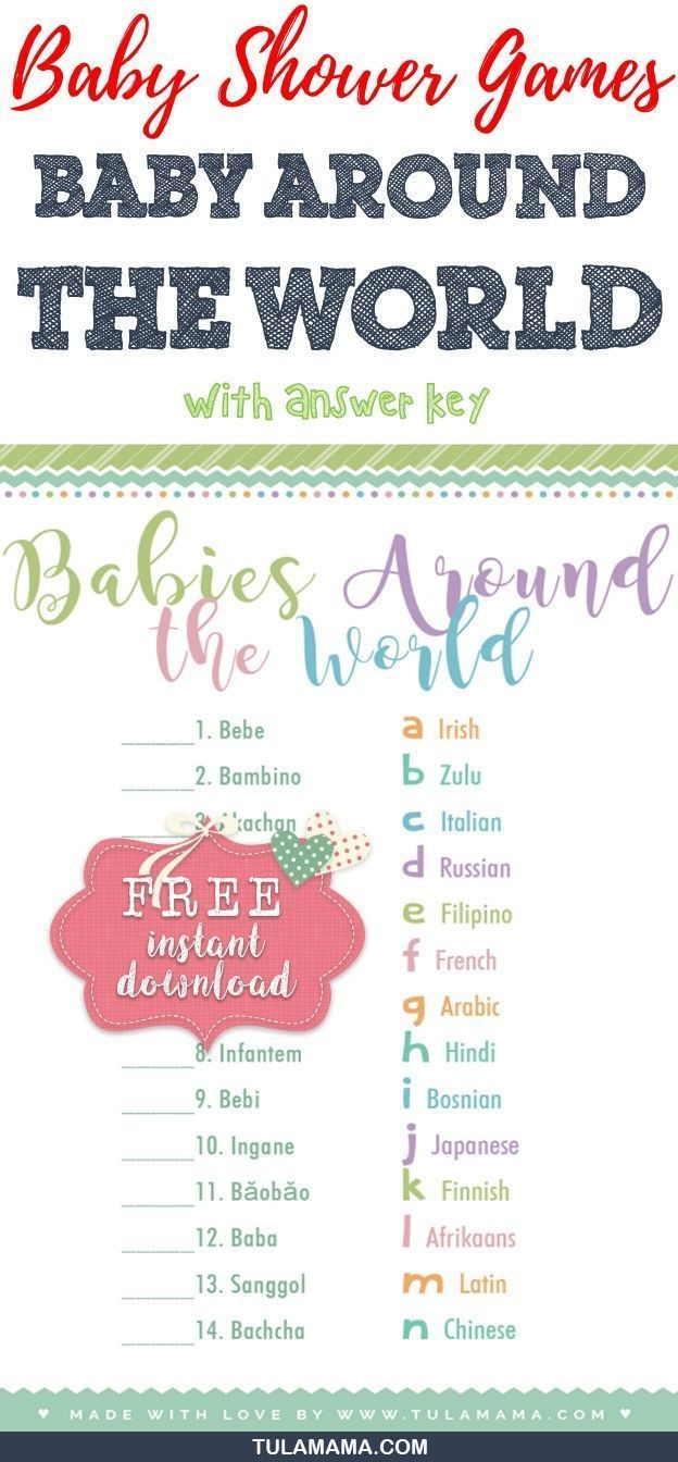 Baby Around The World - Baby Shower Game. Free Printable Baby Shower - Free Printable Baby Shower Games With Answer Key