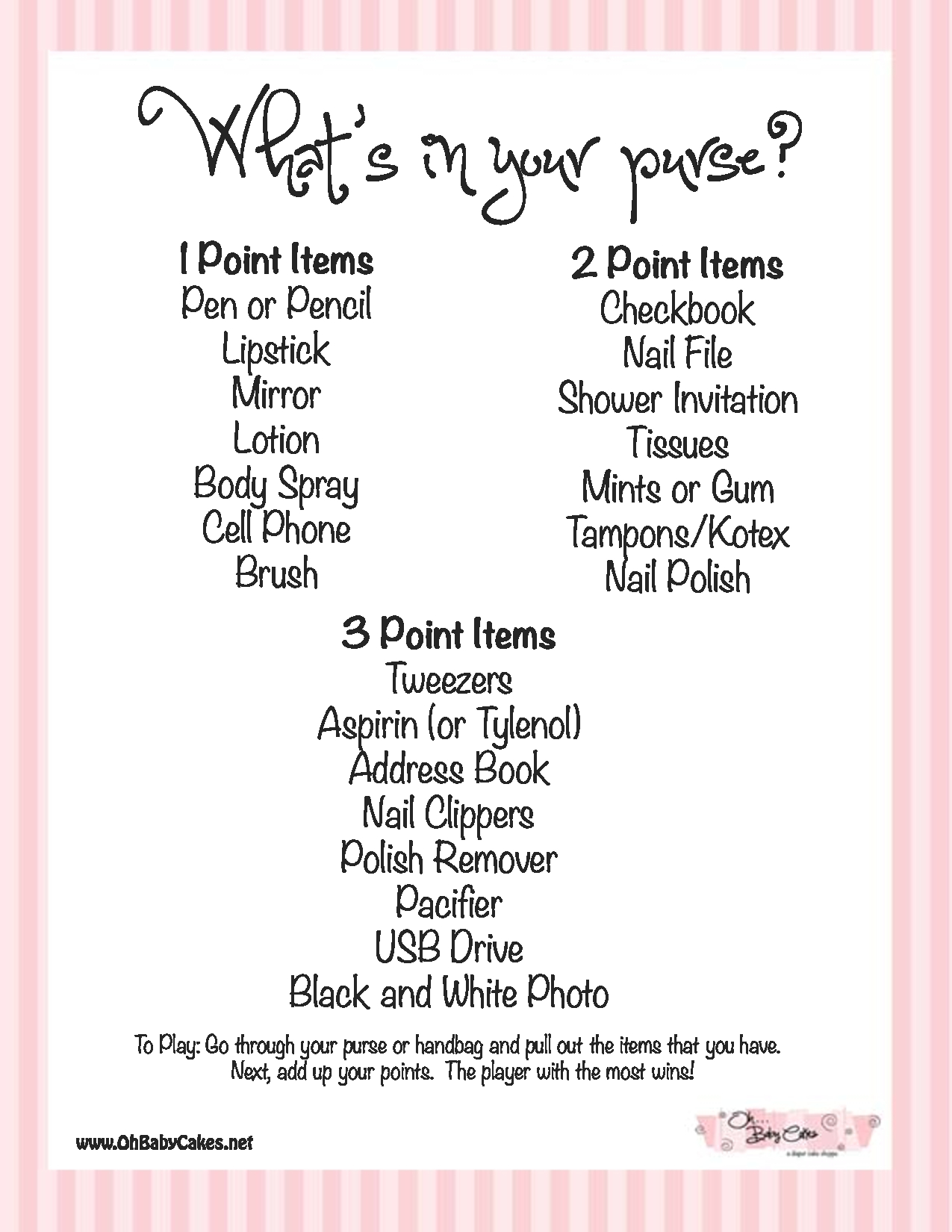 Baby Boy Shower Magnificent Free Printable Coed Baby Shower Games - Free Printable Baby Shower Games What&amp;amp;#039;s In Your Purse