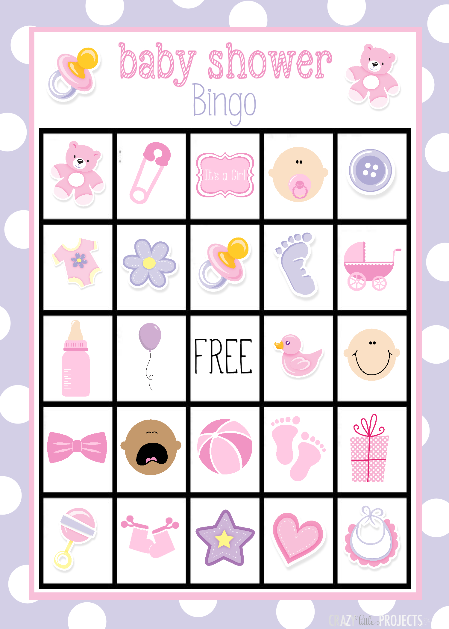 Baby Shower Bingo Cards - Baby Bingo Free Printable