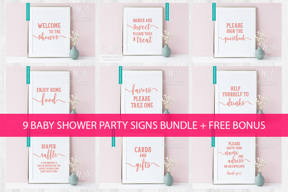 Baby Shower Signs Printable Baby Shower Package Baby Shower | Etsy - Free Printable Baby Shower Table Signs