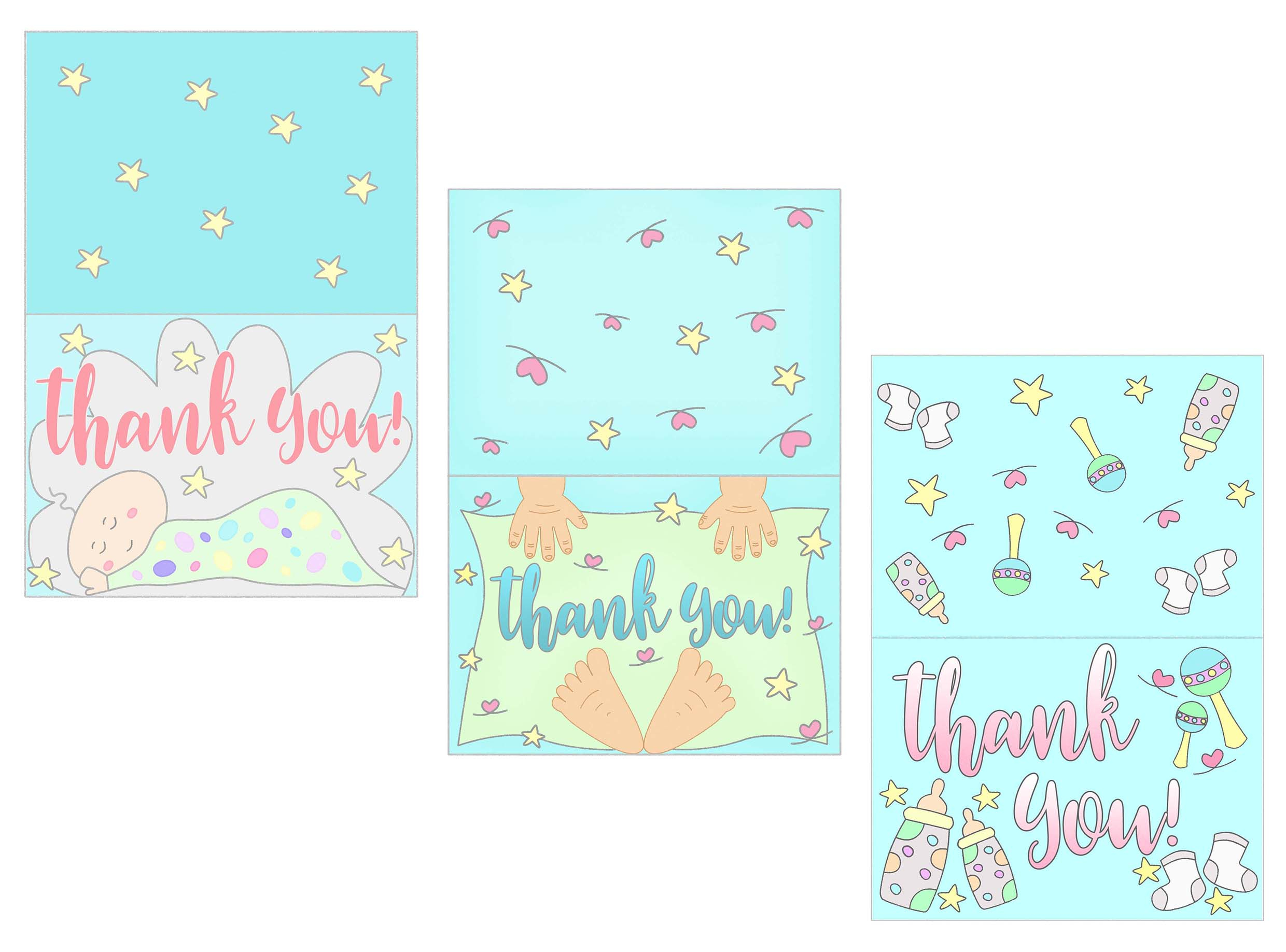 Baby Shower Thank You Cards Free Printable ~ Daydream Into Reality - Free Printable Baby Shower Thank You Cards